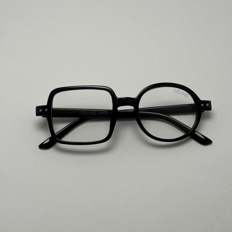 تصویر فریم عینک طبی بلوکات سلین Celine مربع دایره ای تمام مشکی