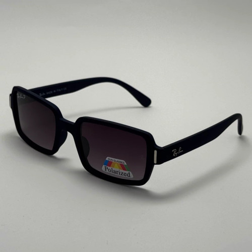 تصویر عینک آفتابی پلاریزه ریبن مستطیلی آبی پر رنگ کد rayban RB 2201