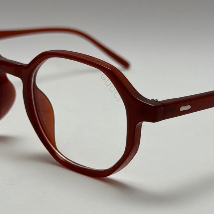 تصویر فریم عینک طبی بلوکات گوچی GUCCI گرد قرمز زرشکی