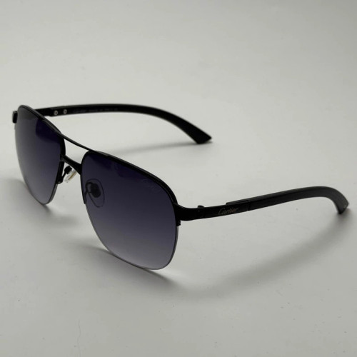 تصویر عینک آفتابی مردانه کارتیر Cartier مدل Santos تمام مشکی