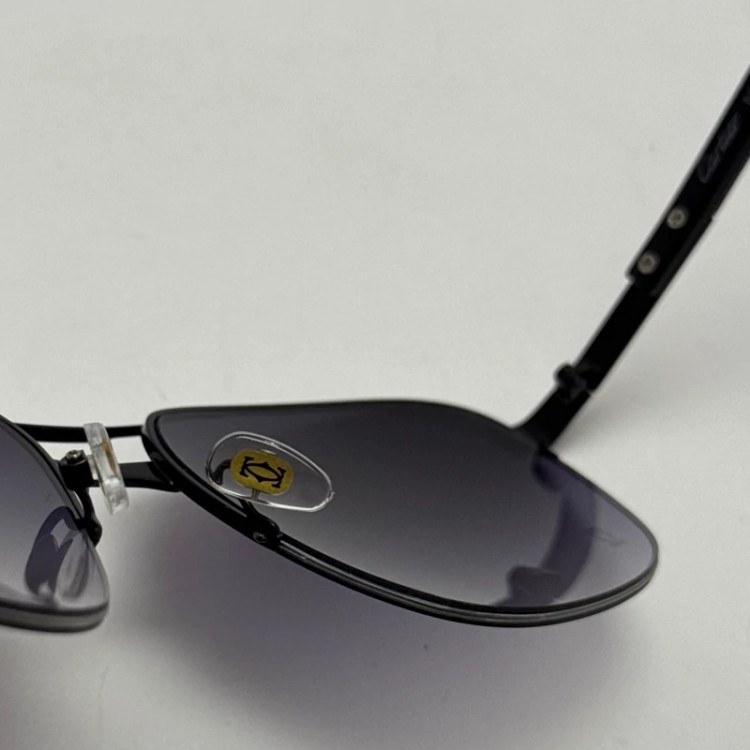 تصویر عینک آفتابی مردانه کارتیر Cartier مدل Santos تمام مشکی