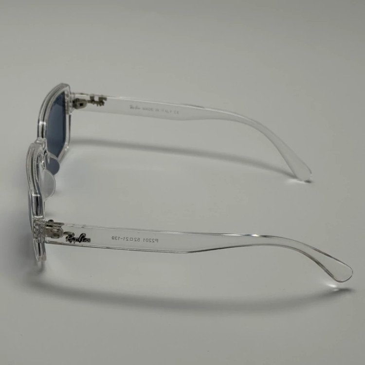 تصویر عینک آفتابی و شب پلاریزه ریبن مستطیلی آبی کد rayban RB 2201