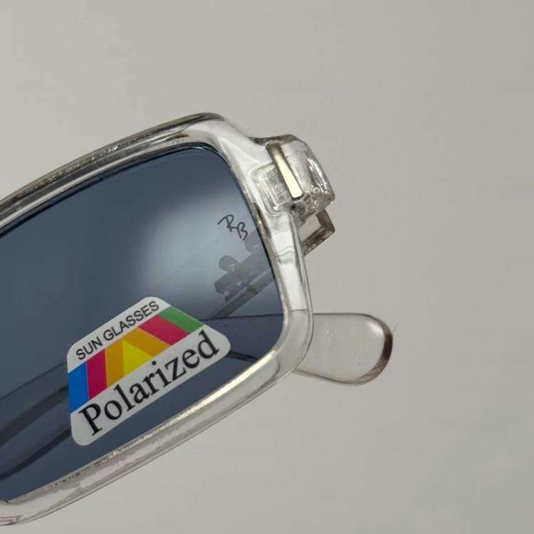 تصویر عینک آفتابی و شب پلاریزه ریبن مستطیلی آبی کد rayban RB 2201