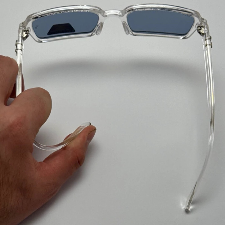 تصویر عینک آفتابی و شب پلاریزه ریبن مستطیلی آبی کد rayban RB 2201