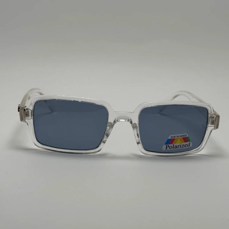 تصویر عینک آفتابی و شب پلاریزه ریبن مستطیلی آبی کد rayban RB 2201