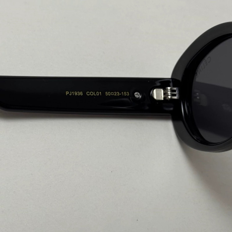 تصویر عینک آفتابی پلاریزه بیضی سلین CELINE تمام مشکی مستر کوالیتی به همراه پک کامل سلین