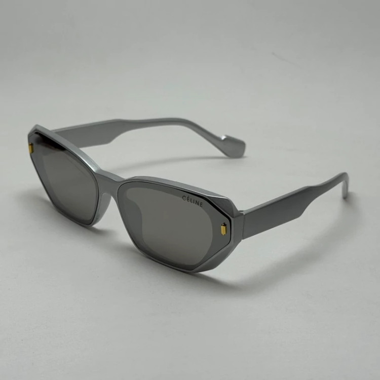 تصویر عینک آفتابی شش ضلعی سلین CELINE نقره ای عدسی نقره ای یووی 400 کد WF 8839