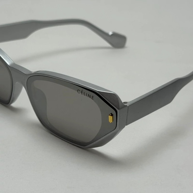 تصویر عینک آفتابی شش ضلعی سلین CELINE نقره ای عدسی نقره ای یووی 400 کد WF 8839