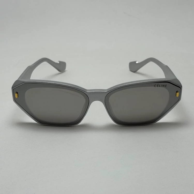 تصویر عینک آفتابی شش ضلعی سلین CELINE نقره ای عدسی نقره ای یووی 400 کد WF 8839