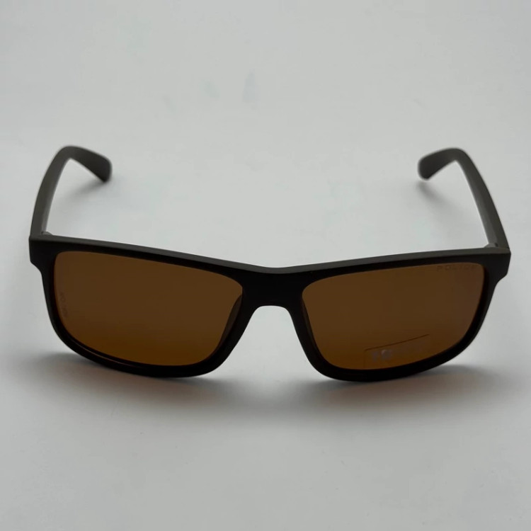 تصویر عینک آفتابی پلیس POLICE قهوه ای پلاریزه و یووی 400 به همراه کاور پارچه ای و دستمال نانو کد 1956