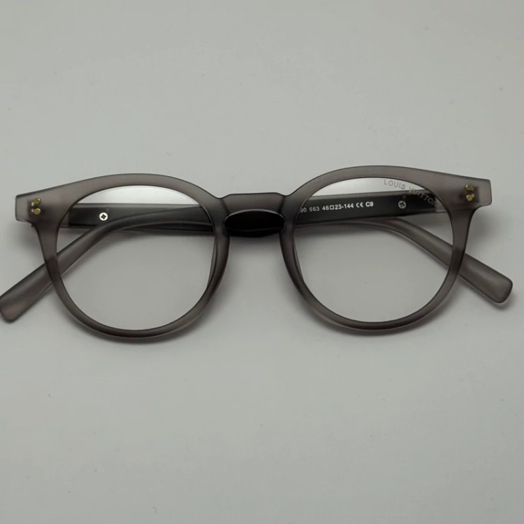 تصویر فریم عینک بلوکات طبی لویی ویتون طوسی tr90 نرم و سبک به همراه کاور پارچه ای و دستمال - عینک کار با کامپیوتر و موبایل