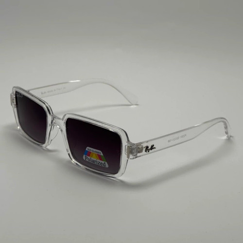 تصویر عینک آفتابی پلاریزه ریبن مستطیلی کریستالی مشکی کد rayban RB 2201