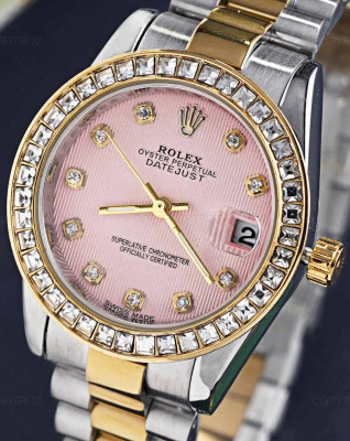 تصویر ساعت رولکس صفحه صورتی Rolex Lady Datejust SGP7
