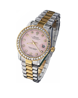 تصویر ساعت رولکس صفحه صورتی Rolex Lady Datejust SGP7