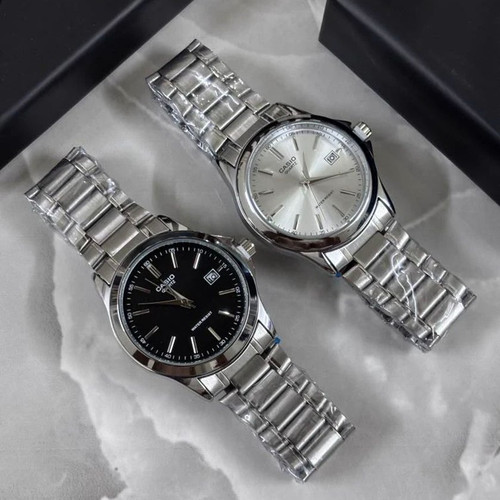 ساعت مچی مردانه و زنانه کاسیو CASIO صفحه گرد تمام استیل