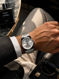 ⌚️ساعت تیسوت مردونه /قفل پروانه/موتور تقویم دار/بند و بدنه استیل درجه یک/صفحه سفید