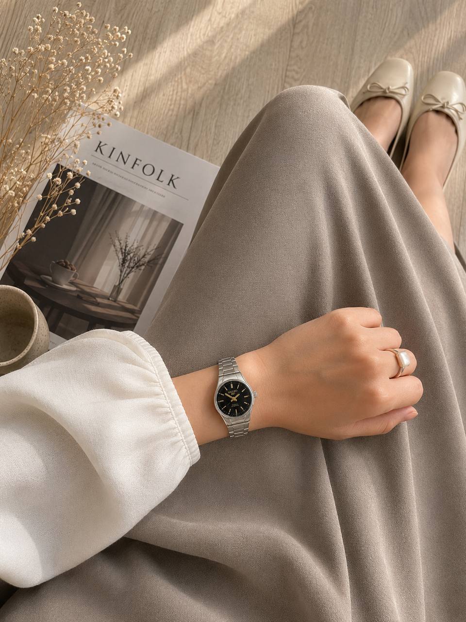 ساعت مچی زنانه سیکو ۵ (Seiko 5) کواتز استیل نقره ای