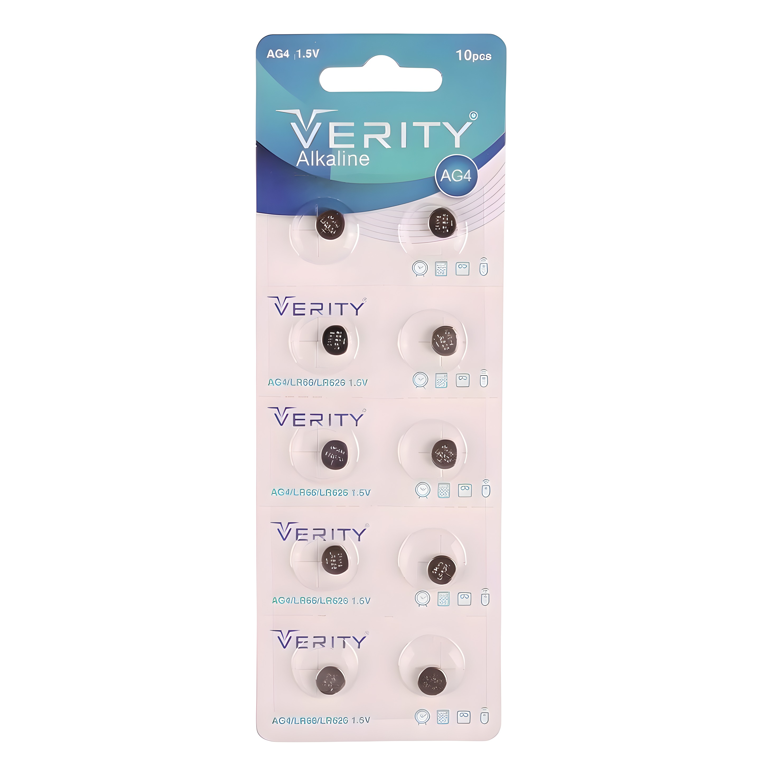 بسته ۱۰ عددی باتری ساعت وریتی (Verity) مدل LR626 / AG4 / 377 - آلکالاین